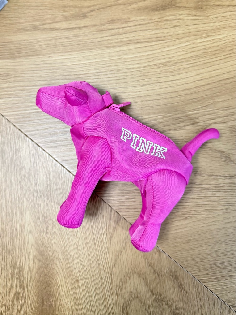 PINK Victoria's Secret Vibrant Pink Dog-Shaped Zipper Pouch